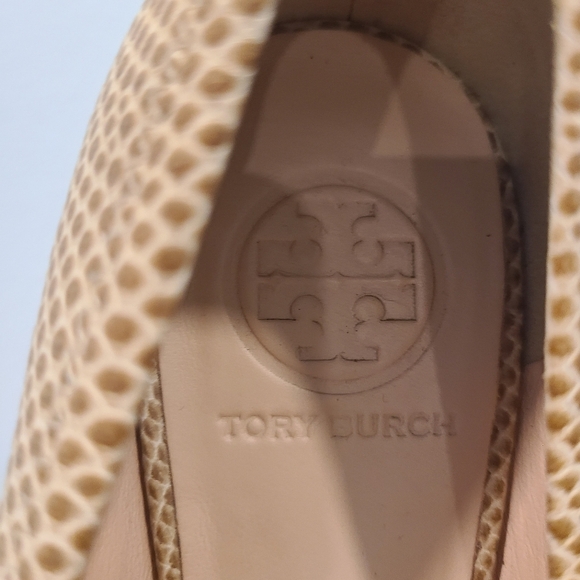 Tory Burch Reva Suede Toe Snake Print Ballet Flat - Picture 13 of 13